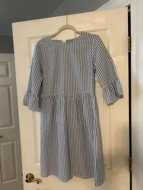 Classic Seersucker 3/4 Sleeve Dress